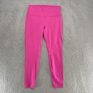 Lululemon Align Double Lined Leggings Womens 12 Pink High Rise Ankle Yoga Gym